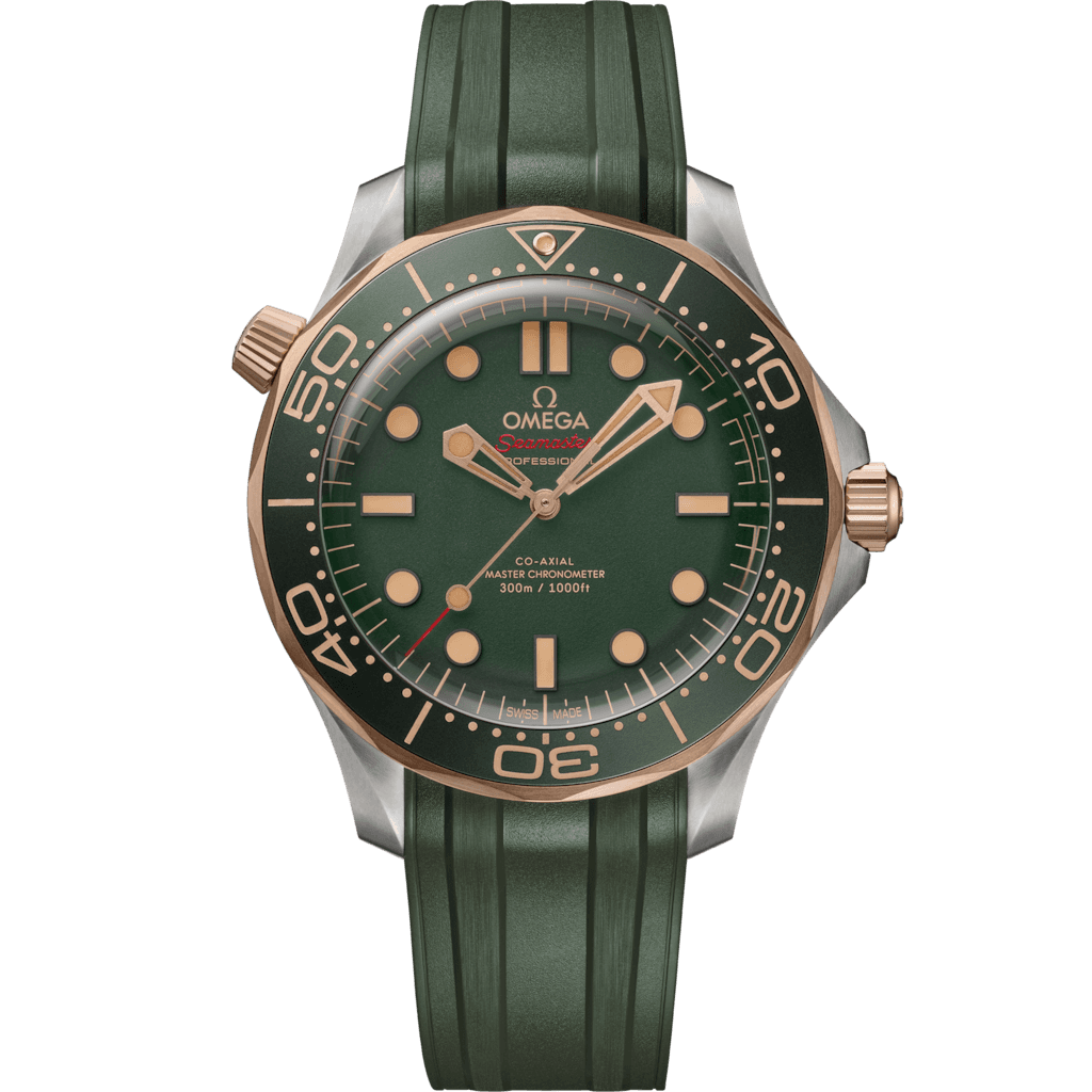 Omega Seamaster Diver 300M 42 mm, titanium - Bronze gold on rubber strap