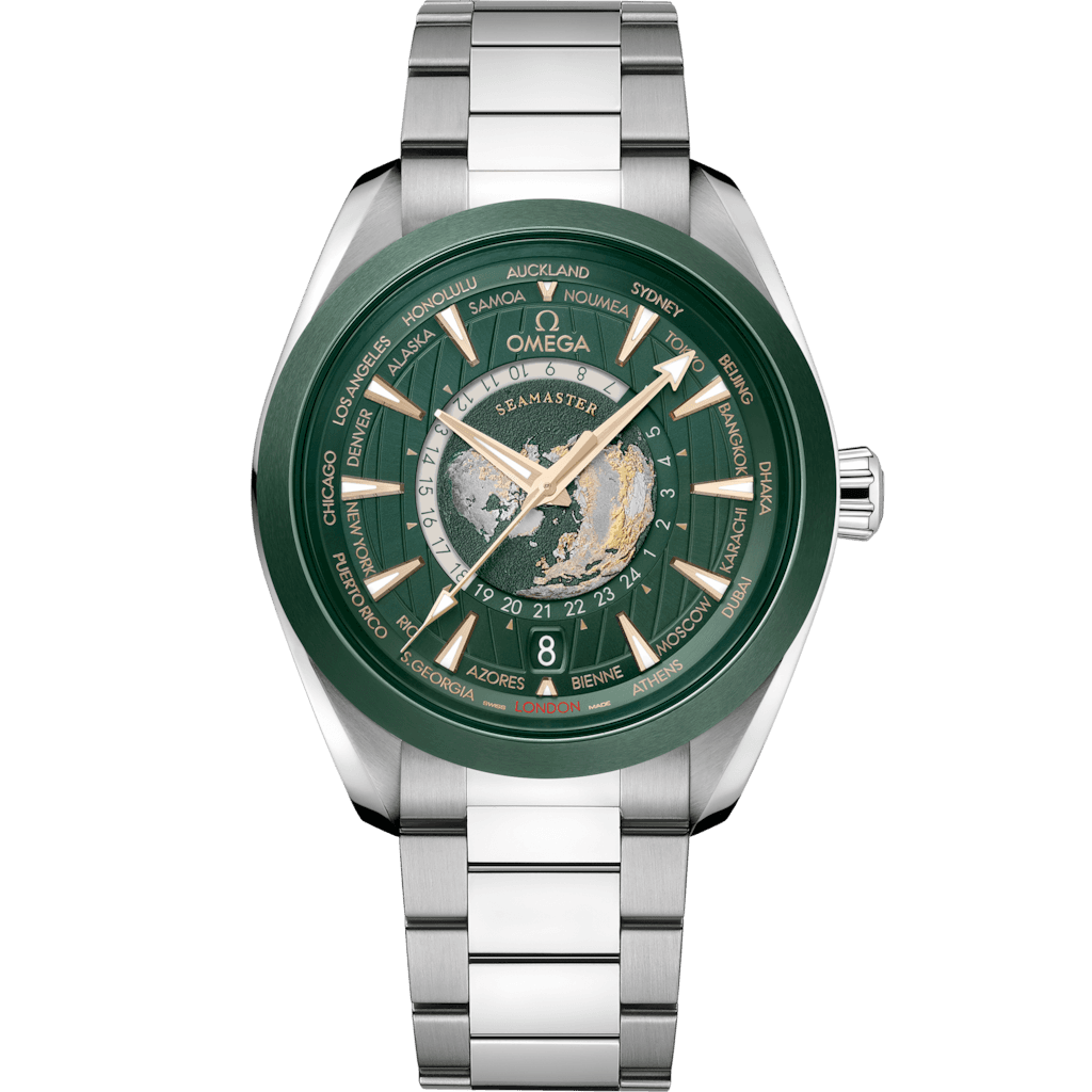 Omega Seamaster Aqua Terra 150M Worldtimer 43 mm, steel on steel