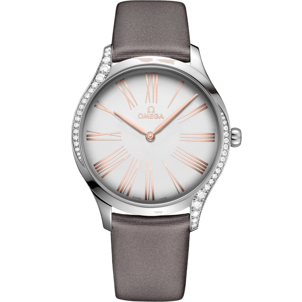 Omega De Ville Trésor 39 mm, steel on fabric strap