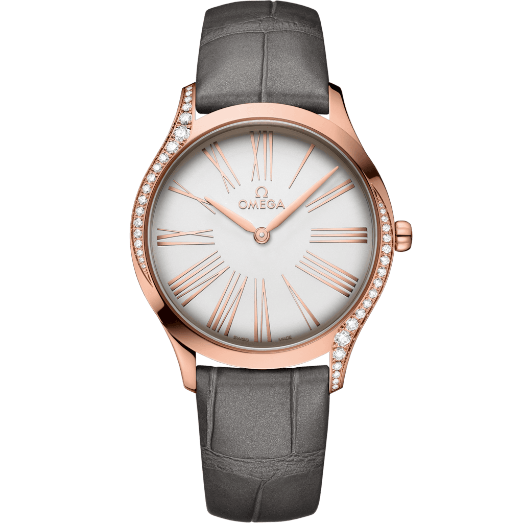 Omega De Ville Trésor 36 mm, Sedna gold on leather strap